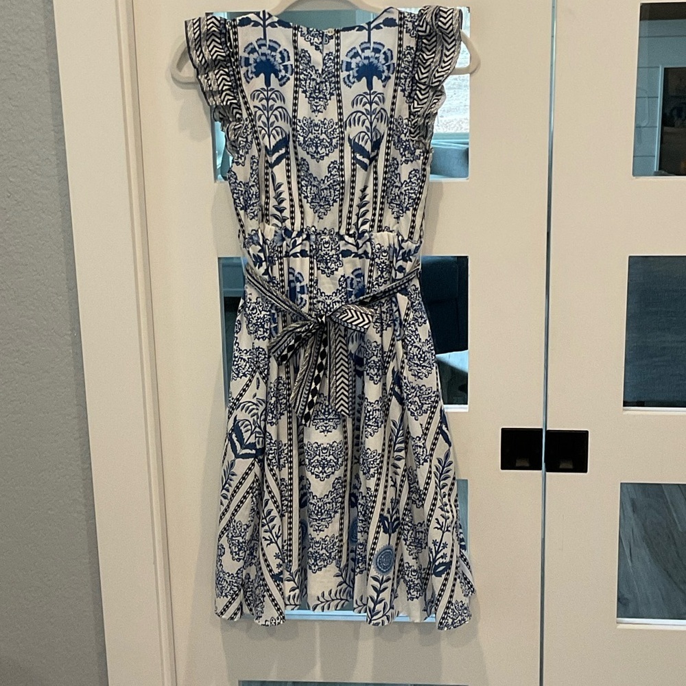 Blue and White Girls Casual Dress Size L - Picture 5 of 10